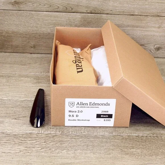 Allen Edmonds MORA 2.0 Monkstrap 9.5 D Black * add $15 Cedar Trees